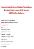 Balanced Body Reformer Test Out Practice Exam &lpar;Latest 2026&sol;2027 Update&rpar; Complete Questions and Guide Answers&comma; 100&percnt; Verified Graded A&plus;