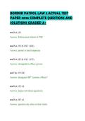 BORDER PATROL LAW 2 ACTUAL TEST &NewLine;PAPER 2026 COMPLETE QUESTIONS AND &NewLine;SOLUTIONS GRADED A&plus; 