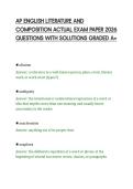 AP ENGLISH LITERATURE AND&NewLine;COMPOSITION ACTUAL EXAM PAPER 2026&NewLine;QUESTIONS WITH SOLUTIONS GRADED A&plus;