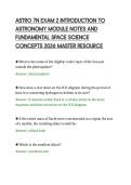 ASTRO 7N EXAM 2 INTRODUCTION TO&NewLine;ASTRONOMY MODULE NOTES AND&NewLine;FUNDAMENTAL SPACE SCIENCE&NewLine;CONCEPTS 2026 MASTER RESOURCE