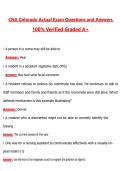 CNA Colorado Actual Exam &lpar;Latest 2026&sol;2027 Update&rpar; Complete Questions and Guide Answers&comma; 100&percnt; Verified Graded A&plus;
