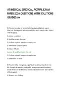 ATI MEDICAL SURGICAL ACTUAL EXAM&NewLine;PAPER 2026 QUESTIONS WITH SOLUTIONS&NewLine;GRADED A&plus;