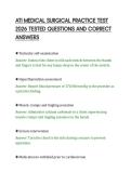 ATI MEDICAL SURGICAL PRACTICE TEST&NewLine;2026 TESTED QUESTIONS AND CORRECT&NewLine;ANSWERS