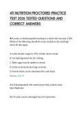 ATI NUTRITION PROCTORED PRACTICE&NewLine;TEST 2026 TESTED QUESTIONS AND&NewLine;CORRECT ANSWERS