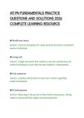 ATI PN FUNDAMENTALS PRACTICE&NewLine;QUESTIONS AND SOLUTIONS 2026&NewLine;COMPLETE LEARNING RESOURCE