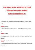 CNA NNAAP Nurse Aide Written Exam &lpar;Latest 2026&sol;2027 Update&rpar; Complete Questions and Guide Answers&comma; 100&percnt; Verified Graded A&plus;