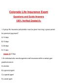 Colorado Life Insurance Exam &lpar;Latest 2026&sol;2027 Update&rpar; Complete Questions and Guide Answers&comma; 100&percnt; Verified Graded A&plus;