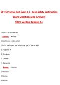 CP-FS Practice Test Exam 3-5 2026&comma; Food Safety Certification&comma; Exam &lpar;Latest 2026&sol;2027 Update&rpar; Complete Questions and Guide Answers&comma; 100&percnt; Verified Graded A&plus;