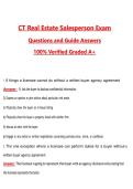 CT Real Estate Salesperson Exam &lpar;Latest 2026&sol;2027 Update&rpar; Complete Questions and Guide Answers&comma; 100&percnt; Verified Graded A&plus;