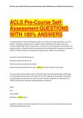ACLS Pre-course Work & Self-Assessment Questions with Verified Answers Graded A &lpar;2 latest version&rpar;