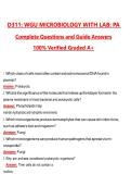 D311&colon; WGU MICROBIOLOGY WITH LAB&colon; PA &lpar;Latest 2026&sol;2027 Update&rpar; Complete Questions and Guide Answers&comma; 100&percnt; Verified Graded A&plus;