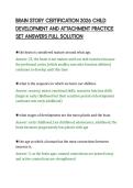 BRAIN STORY CERTIFICATION 2026 CHILD &NewLine;DEVELOPMENT AND ATTACHMENT PRACTICE &NewLine;SET ANSWERS FULL SOLUTION