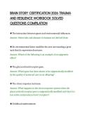 BRAIN STORY CERTIFICATION 2026 TRAUMA &NewLine;AND RESILIENCE WORKBOOK SOLVED &NewLine;QUESTIONS COMPILATION