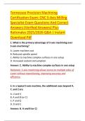 Tennessee Precision Machining &NewLine;Certification Exam&colon; CNC 5-Axis Milling &NewLine;Specialist Exam Questions And Correct &NewLine;Answers &lpar;Verified Answers&rpar; Plus &NewLine;Rationales 2025&sol;2026 Q&A &vert; Instant &NewLine;Download Pdf 