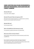 CHESP &lpar;CERTIFIED HEALTHCARE ENVIRONMENTAL SERVICES PROFESSIONAL&rpar; EXAM QUESTIONS AND CORRECT ANSWERS