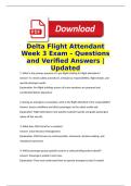 Delta Flight Attendant Week 3 Exam &ndash; Questions and Verified Answers &vert; Updated 2026&sol;2027
