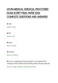 ATI RN MEDICAL SURGICAL PROCTORED&NewLine;EXAM SCRIPT FINAL PAPER 2026&NewLine;COMPLETE QUESTIONS AND ANSWERS