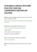 ATI RN MEDICAL SURGICAL PROCTORED&NewLine;EXAM STUDY GUIDE 2026&NewLine;COMPREHENSIVE QUESTIONS AND&NewLine;SOLUTIONS