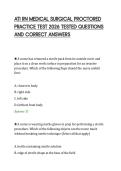 ATI RN MEDICAL SURGICAL PROCTORED&NewLine;PRACTICE TEST 2026 TESTED QUESTIONS&NewLine;AND CORRECT ANSWERS