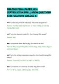BRAZING FINAL PAPER 2026 &NewLine;CERTIFICATION EVALUATION QUESTIONS &NewLine;AND SOLUTIONS GRADED A&plus;