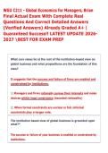 WGU C211 - Global Economics for Managers&comma; Brian &NewLine;Final Actual Exam With Complete Real &NewLine;Questions And Correct Detailed Answers &NewLine;&lpar;Verified Answers&rpar; Already Graded A&plus; &vert; &NewLine;Guaranteed Success&excl;&excl; LATEST UPDATE 2026&NewLine;2027 BEST FOR EXAM PREP 