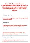 C211 - Global Economics for Managers &NewLine;COMPREHENSIVE TEST BANK FINAL EXAM 2026-2027 &NewLine;WITH COMPLETE 800&plus; QUESTIONS AND CORRECT &NewLine;DETAILED ANSWERSVERIFIED 100&percnt; ALREADY &NewLine;GRADED A&plus; 