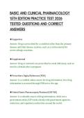 BASIC AND CLINICAL PHARMACOLOGY&NewLine;15TH EDITION PRACTICE TEST 2026&NewLine;TESTED QUESTIONS AND CORRECT&NewLine;ANSWERS