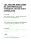 BASIC AND CLINICAL PHARMACOLOGY&NewLine;15TH EDITION STUDY GUIDE 2026&NewLine;COMPREHENSIVE QUESTIONS AND STEP&NewLine;BY STEP SOLUTIONS