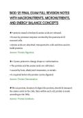 BIOD 121 FINAL EXAM FULL REVISION NOTES&NewLine;WITH MACRONUTRIENTS&comma; MICRONUTRIENTS&comma;&NewLine;AND ENERGY BALANCE CONCEPTS