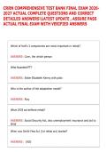 CRRN COMPREHENSIVE TEST BANK FINAL EXAM 2026&NewLine;2027 ACTUAL COMPLETE QUESTIONS AND CORRECT &NewLine;DETAILED ANSWERSLATEST UPDATE &comma; ASSURE PASS  &NewLine;ACTUAL FINAL EXAM WITH VERIFIED ANSWERS 