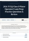 2026 TCEQ Class D Water Operator Exam Prep  Practice Questions & Review