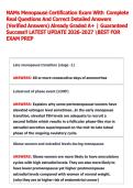 NAMS Menopause Society study Exam With Complete Real Questions And Correct Detailed Answers &lpar;Verified Answers&rpar; Already Graded A&plus; &vert; Guaranteed Success&excl;&excl; LATEST UPDATE 2026-2027 BEST FOR EXAM PREP