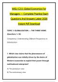 WGU C211 Global Economics For &NewLine;Managers &mdash; Complete Practice Exam &NewLine;Questions And Answers Latest 2026 &NewLine;Instant Pdf Download