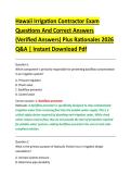 Hawaii Irrigation Contractor Exam &NewLine;Questions And Correct Answers &NewLine;&lpar;Verified Answers&rpar; Plus Rationales 2026 &NewLine;Q&A &vert; Instant Download Pdf 