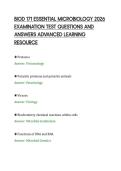 BIOD 171 ESSENTIAL MICROBIOLOGY 2026&NewLine;EXAMINATION TEST QUESTIONS AND&NewLine;ANSWERS ADVANCED LEARNING&NewLine;RESOURCE
