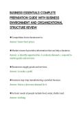 BUSINESS ESSENTIALS COMPLETE&NewLine;PREPARATION GUIDE WITH BUSINESS&NewLine;ENVIRONMENT AND ORGANIZATIONAL&NewLine;STRUCTURE REVIEW