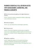 BUSINESS ESSENTIALS FULL REVISION NOTES&NewLine;WITH MANAGEMENT&comma; MARKETING&comma; AND&NewLine;FINANCE CONCEPTS