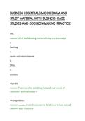 BUSINESS ESSENTIALS MOCK EXAM AND&NewLine;STUDY MATERIAL WITH BUSINESS CASE&NewLine;STUDIES AND DECISION-MAKING PRACTICE