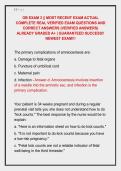 OB EXAM 3 &vert;&vert; MOST RECENT EXAM ACTUAL &NewLine;COMPLETE REAL VERIFIED EXAM QUESTIONS AND &NewLine;CORRECT ANSWERS &lpar;VERIFIED ANSWERS&rpar; &NewLine;ALREADY GRADED A&plus; &vert; GUARANTEED SUCCESS&excl;&excl; &NewLine;NEWEST EXAM&excl;&excl;&excl; 