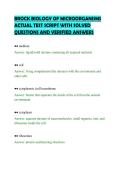 BROCK BIOLOGY OF MICROORGANISMS &NewLine;ACTUAL TEST SCRIPT WITH SOLVED &NewLine;QUESTIONS AND VERIFIED ANSWERS