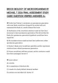 BROCK BIOLOGY OF MICROORGANISMS BY &NewLine;MICHAEL T 2026 FINAL ASSESSMENT STUDY &NewLine;GUIDE QUESTION VERIFIED ANSWERS A&plus; 