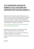 C723 QUANTITATIVE ANALYSIS FOR&NewLine;BUSINESS ACTUAL EXAM PAPER 2026&NewLine;QUESTIONS WITH SOLUTIONS GRADED A&plus;
