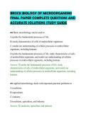 BROCK BIOLOGY OF MICROORGANISMS &NewLine;COMPREHENSIVE TEST PAPER QUESTIONS &NewLine;AND ANSWERS VERIFIED GRADED A&plus; 