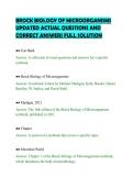 BROCK BIOLOGY OF MICROORGANISMS &NewLine;EXAMPREP REVIEW SHEET WITH TESTED &NewLine;QUESTIONS AND COMPLETE SOLUTIONS 