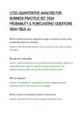 C723 QUANTITATIVE ANALYSIS FOR&NewLine;BUSINESS PRACTICE SET 2026&NewLine;PROBABILITY & FORECASTING QUESTIONS&NewLine;HIGH YIELD A&plus;