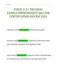 PSYCH 1111 TRU FINAL&NewLine;EXAM&vert;&vert;COMPREHENSIVE Q&A FOR&NewLine;CERTIFICATION SUCCESS 2026