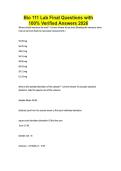 Bio 111 Lab Final Questions with 100&percnt; Verified Answers 2026
