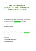 NYPD SERGEANT EXAM&NewLine;2026&vert;&vert;ACTUAL PRACTICE QUESTIONS&NewLine;WITH VERIFIED ANSWERS&NewLine;