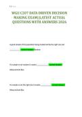 WGU C207 DATA DRIVEN DECISION&NewLine;MAKING EXAM&vert;&vert;LATEST ACTUAL&NewLine;QUESTIONS WITH ANSWERS 2026
