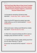 RCO Final Exam&vert;&vert; Most Recent Exam Actual Complete &NewLine;Real Verified Exam Questions And Correct Answers &NewLine;&lpar;Verified Answers&rpar; Already Graded A&plus; &vert; Guaranteed &NewLine;Success&excl;&excl; Newest Exam&excl;&excl;&excl;